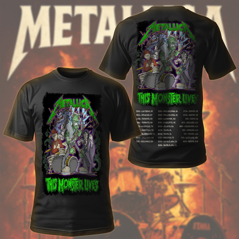 metallica halloween 2025 this monster lives x squindo metalli monsters design t shirt