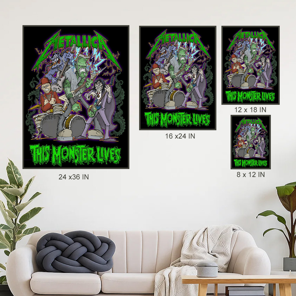 metallica halloween 2025 this monster lives x squindo metalli monsters limited edition poster canvas 3
