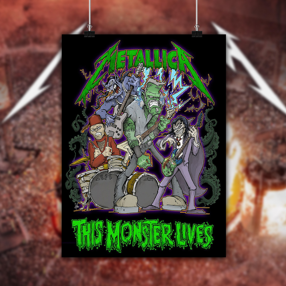 metallica halloween 2025 this monster lives x squindo metalli monsters limited edition poster canvas 4