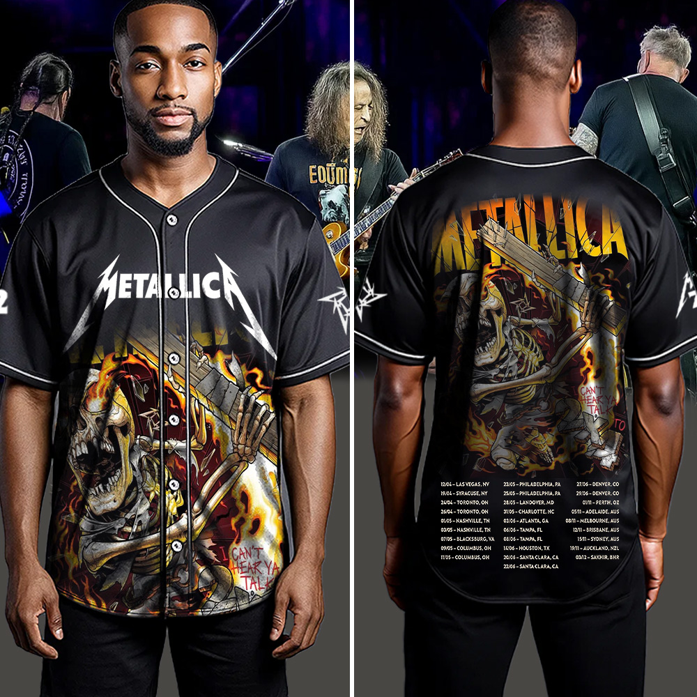 metallica load era i cant hear ya talk to 2x4 artwork by andrew cremeans 2025 load series home baseball jersey 4