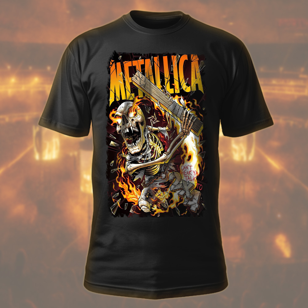 metallica load era i cant hear ya talk to 2x4 artwork by andrew cremeans 2025 load series home t shirt 1