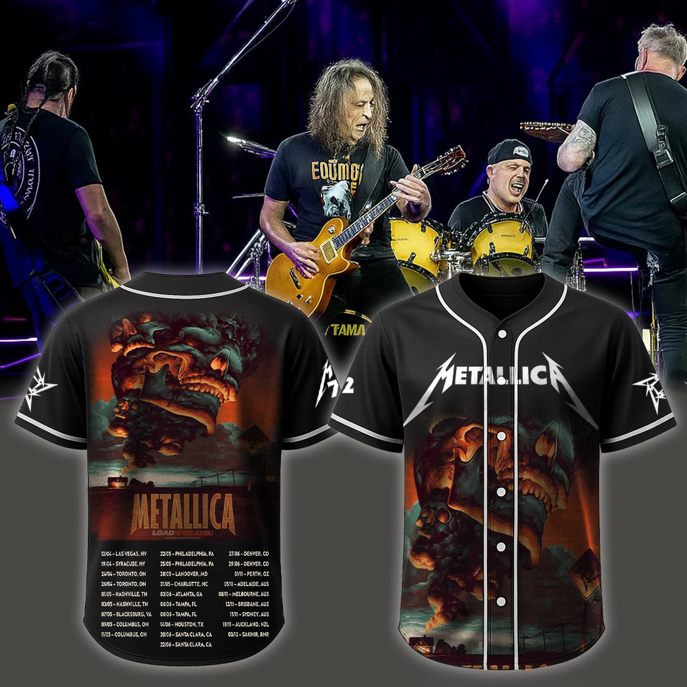 metallica load era the house jack built artwork by max loeffler 2025 load series home baseball jersey