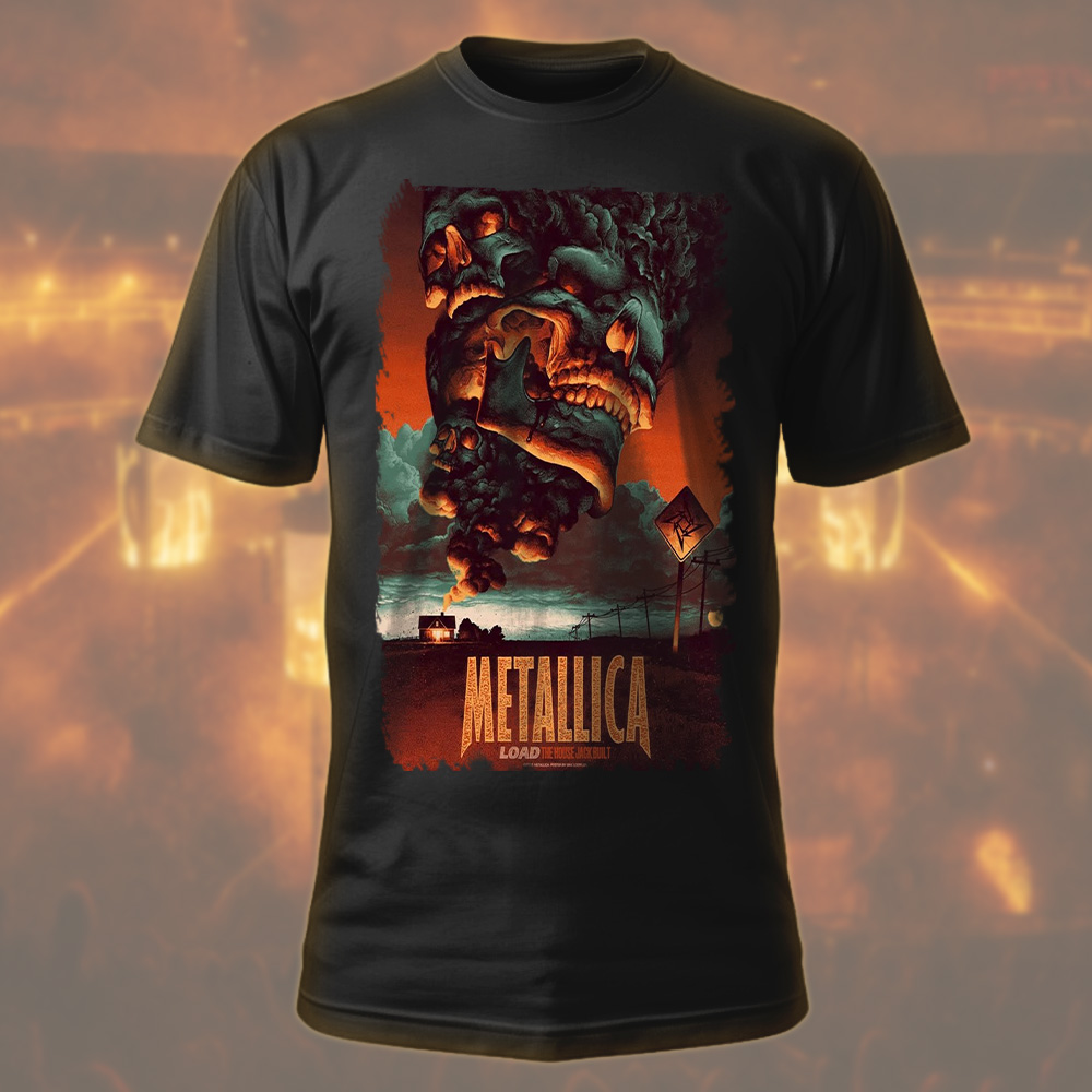 metallica load era the house jack built artwork by max loeffler 2025 load series home t shirt 1