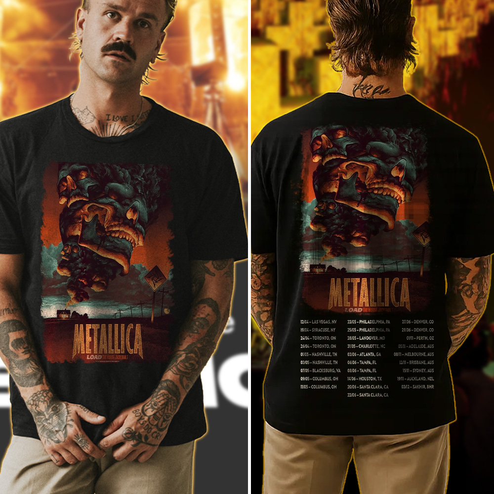 metallica load era the house jack built artwork by max loeffler 2025 load series home t shirt 4