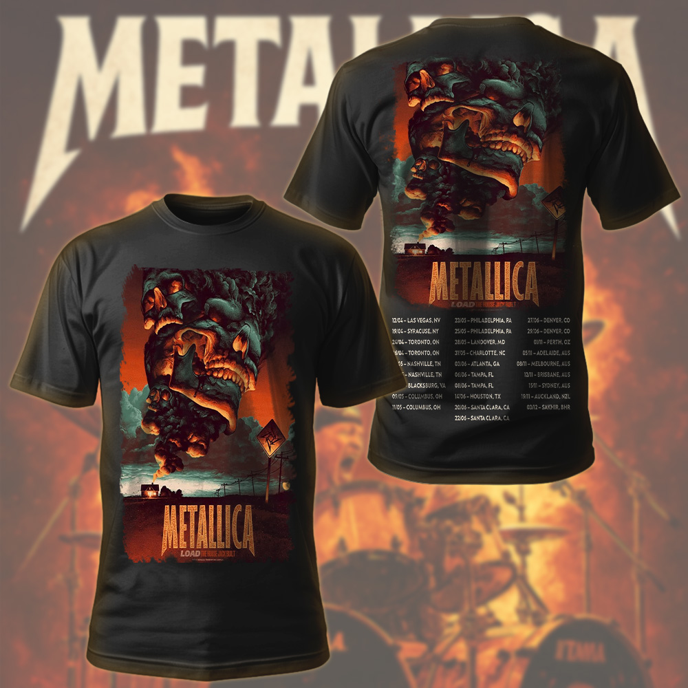 metallica load era the house jack built artwork by max loeffler 2025 load series home t shirt
