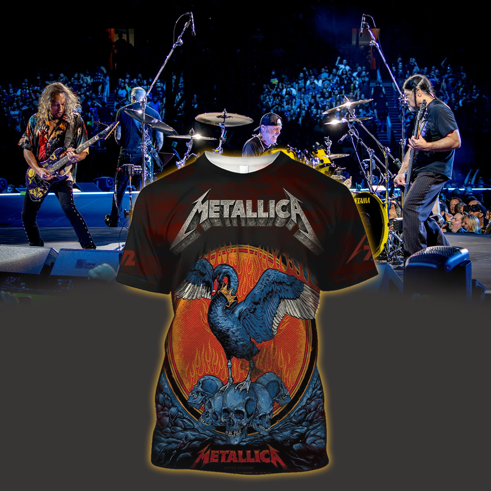 metallica m72 world tour 2025 november 1 2025 perth australia optus stadium the black swan all over print shirt 1