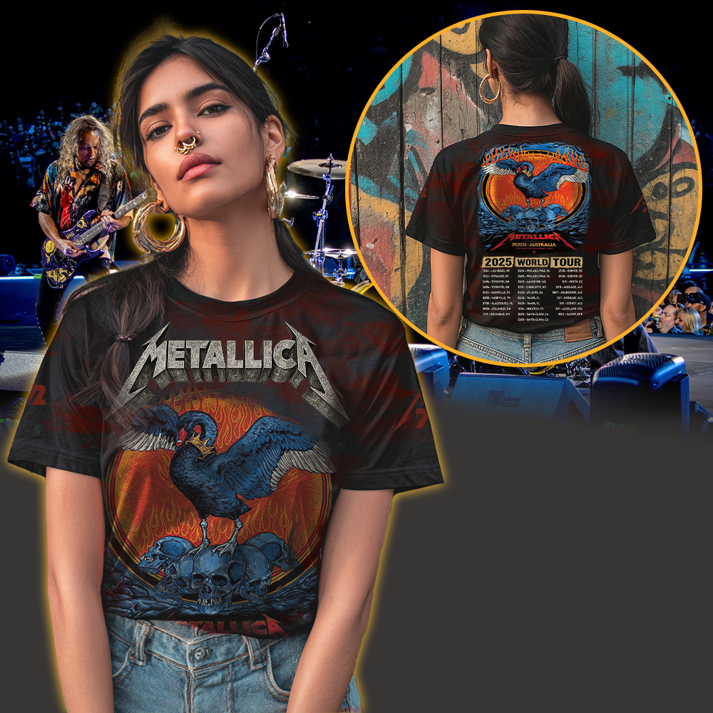 metallica m72 world tour 2025 november 1 2025 perth australia optus stadium the black swan all over print shirt 3