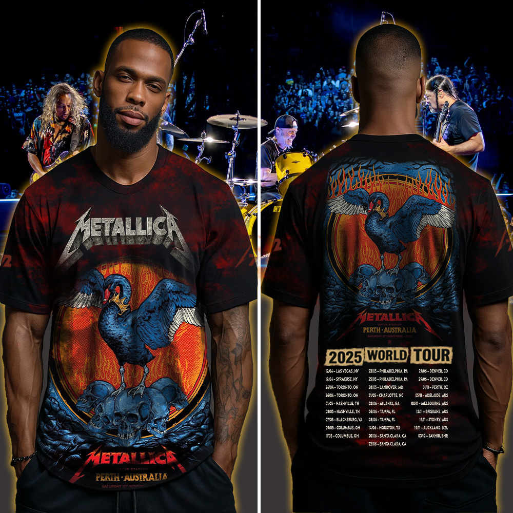 metallica m72 world tour 2025 november 1 2025 perth australia optus stadium the black swan all over print shirt 4