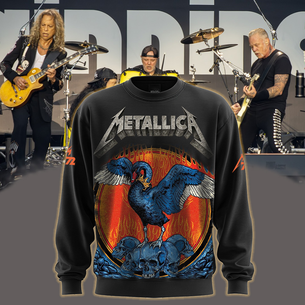 metallica m72 world tour 2025 november 1 2025 perth australia optus stadium the black swan all over print sweater 1