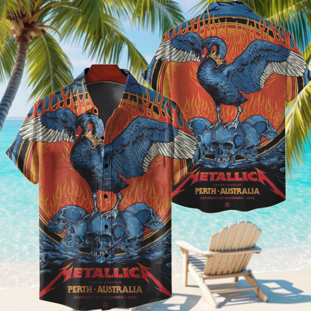 metallica m72 world tour 2025 november 1 2025 perth australia optus stadium the black swan hawaiian shirt 1