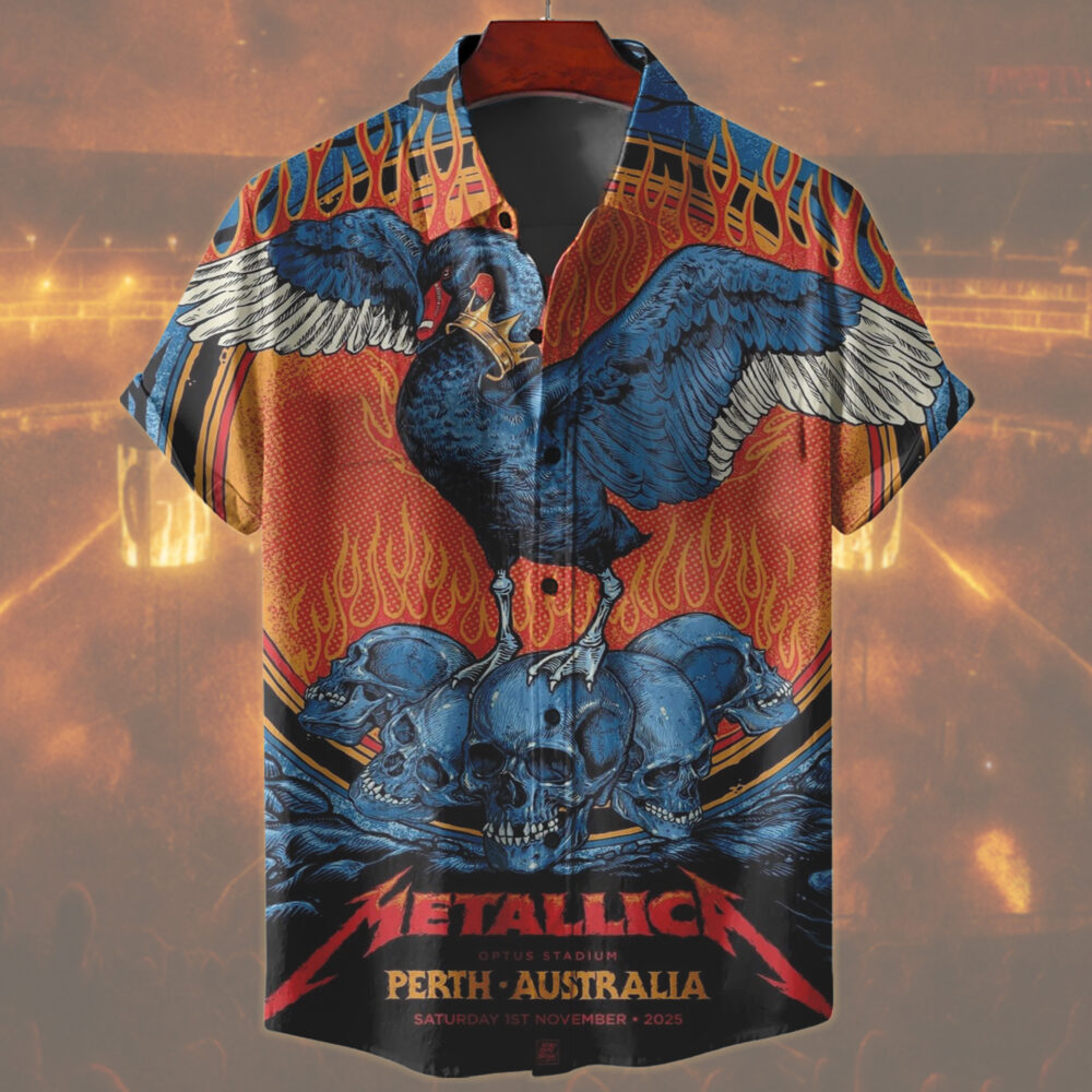 metallica m72 world tour 2025 november 1 2025 perth australia optus stadium the black swan hawaiian shirt 2