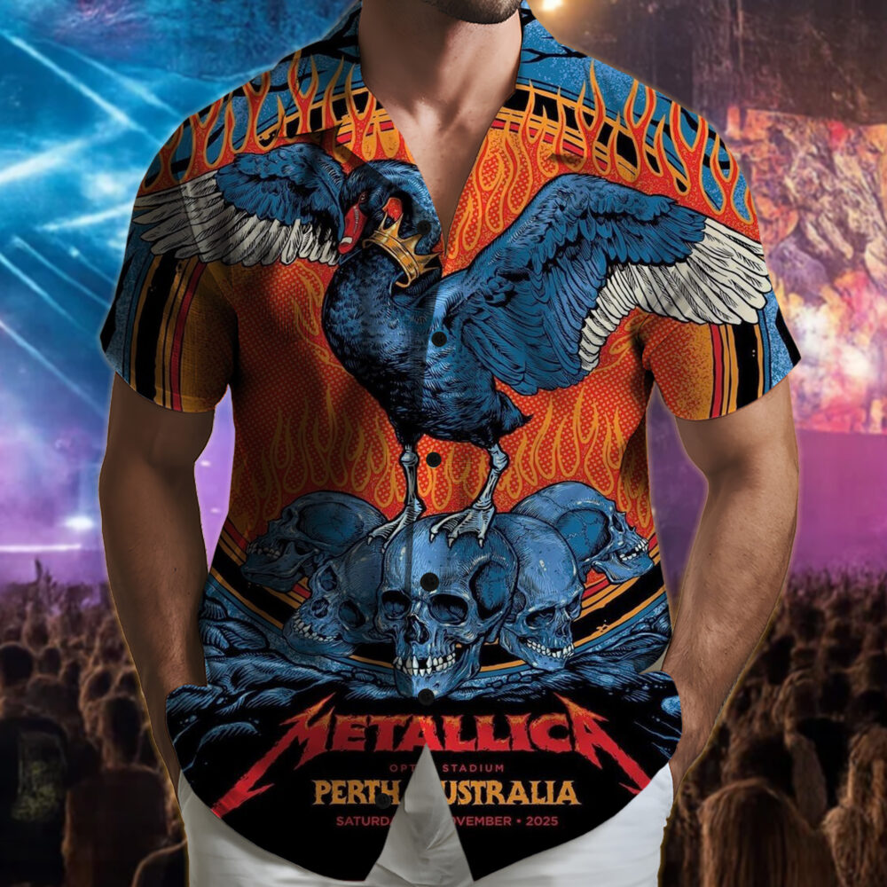 metallica m72 world tour 2025 november 1 2025 perth australia optus stadium the black swan hawaiian shirt 3