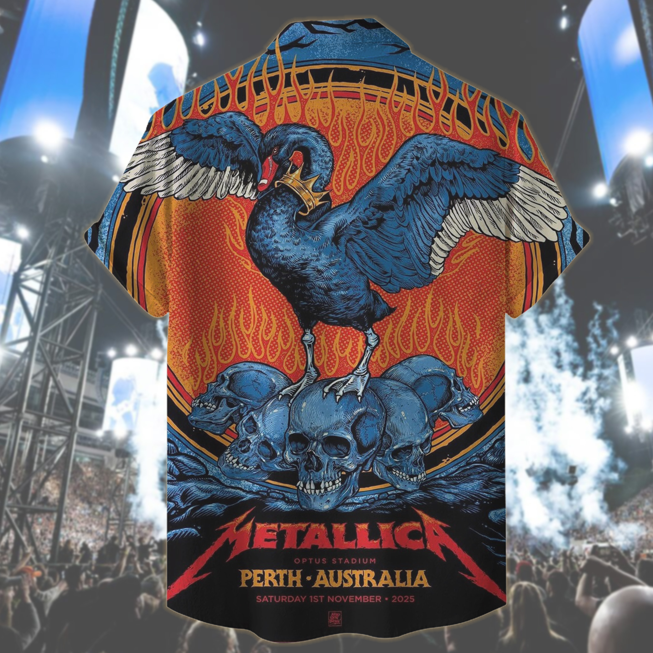 metallica m72 world tour 2025 november 1 2025 perth australia optus stadium the black swan hawaiian shirt