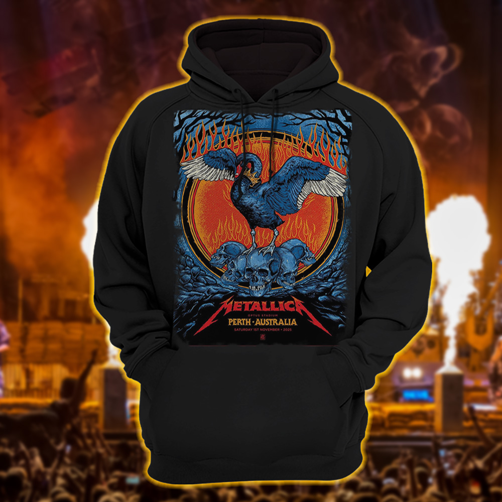 metallica m72 world tour 2025 november 1 2025 perth australia optus stadium the black swan hoodie