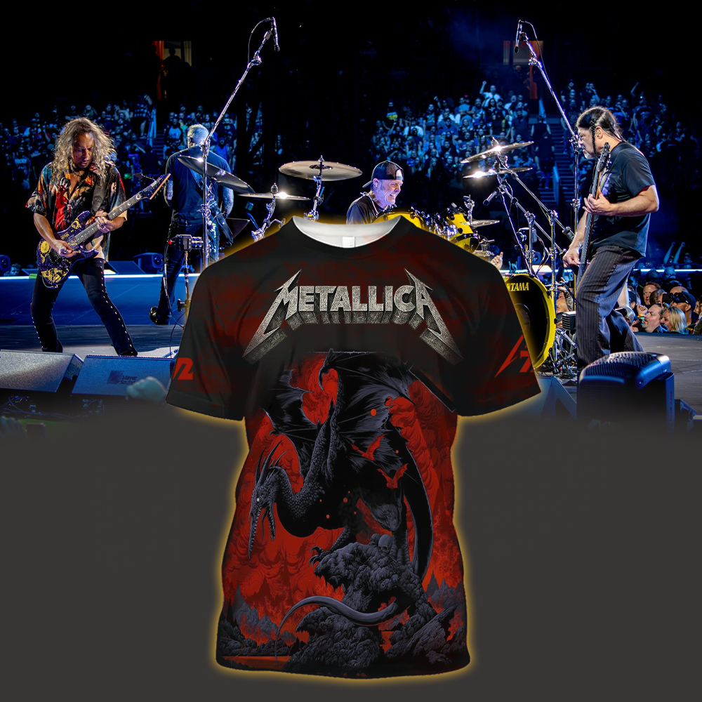 metallica m72 world tour 2025 november 5 2025 adelaide australia adelaide oval pterosaur design aop shirt 1