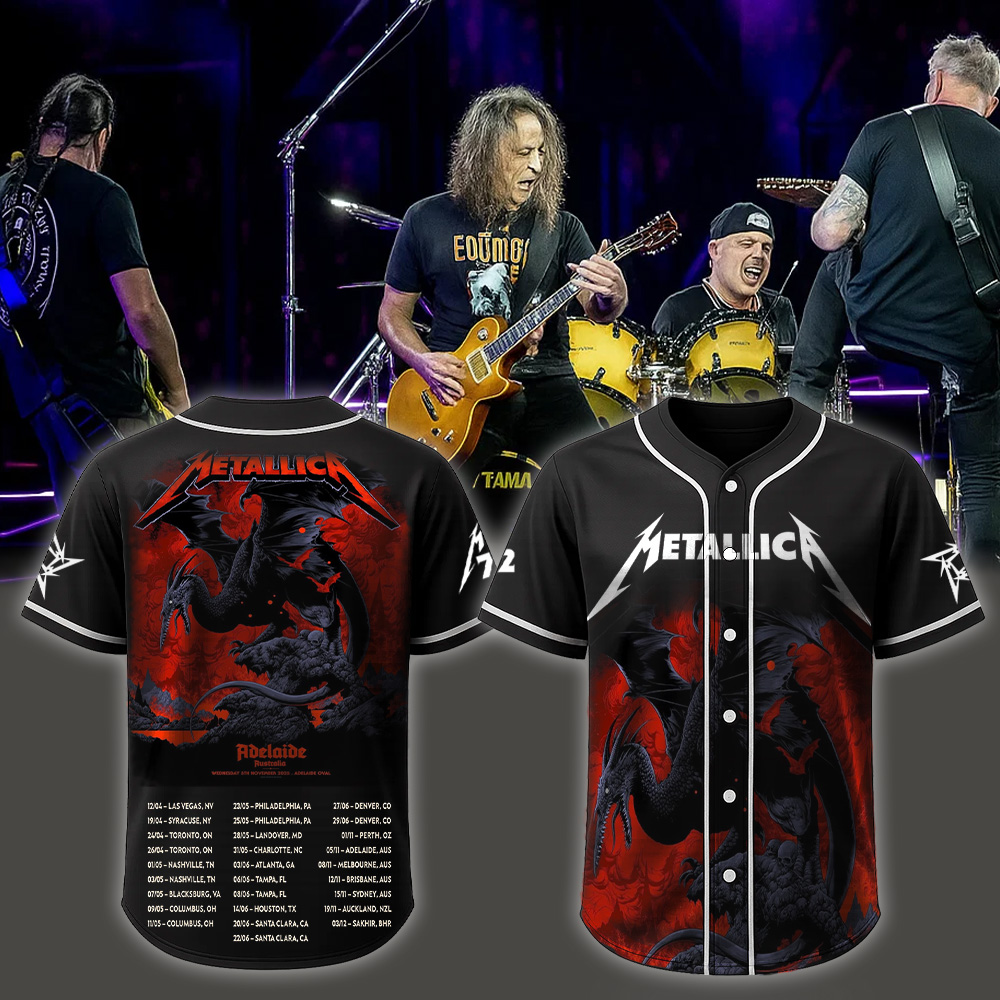 metallica m72 world tour 2025 november 5 2025 adelaide australia adelaide oval pterosaur design jersey