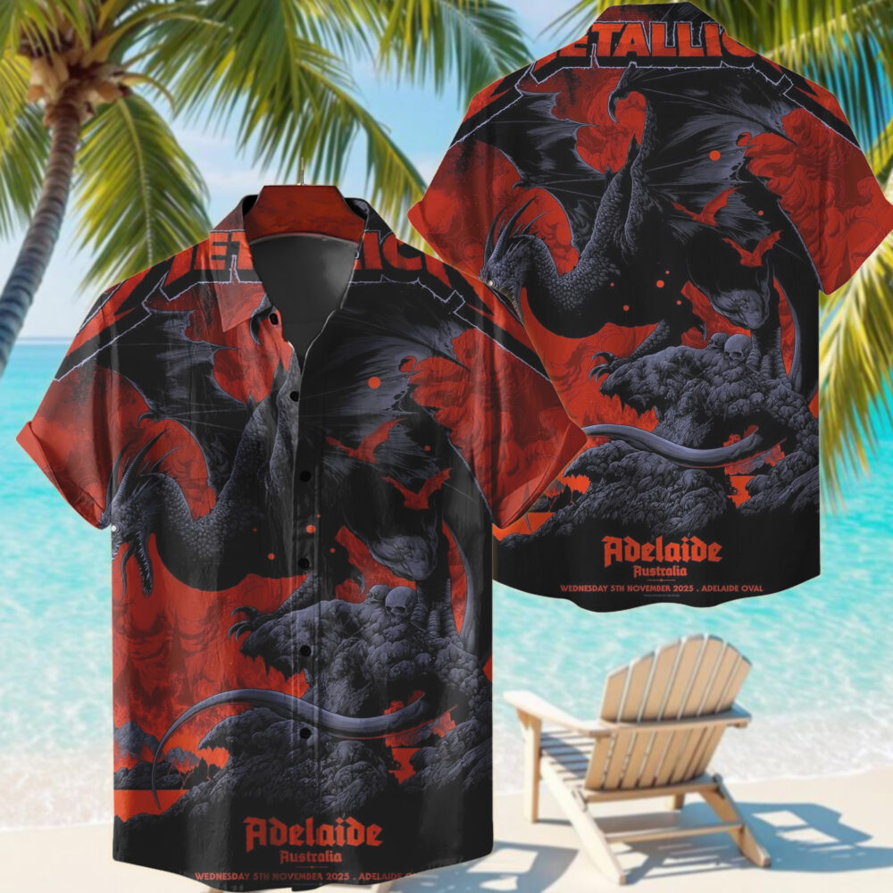 metallica m72 world tour 2025 november 5 2025 adelaide australia adelaide oval pterosaur design shirt 1