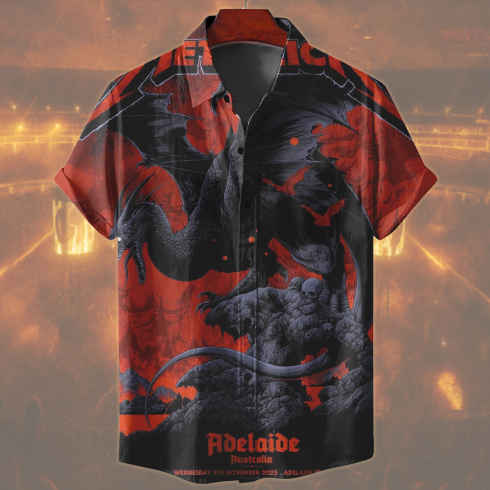metallica m72 world tour 2025 november 5 2025 adelaide australia adelaide oval pterosaur design shirt 2
