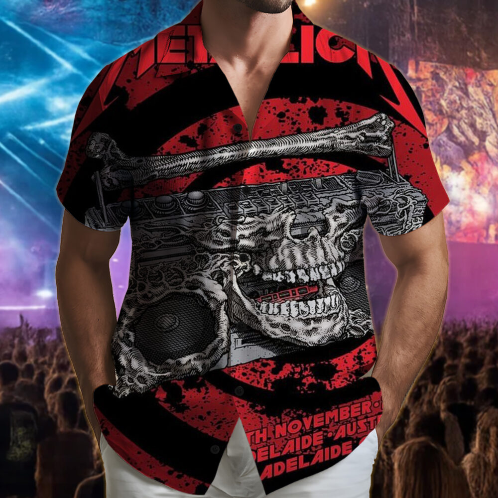 metallica m72 world tour 2025 november 5 2025 adelaide australia adelaide oval skeleton radio boombox from hell hawaiian shirt 3