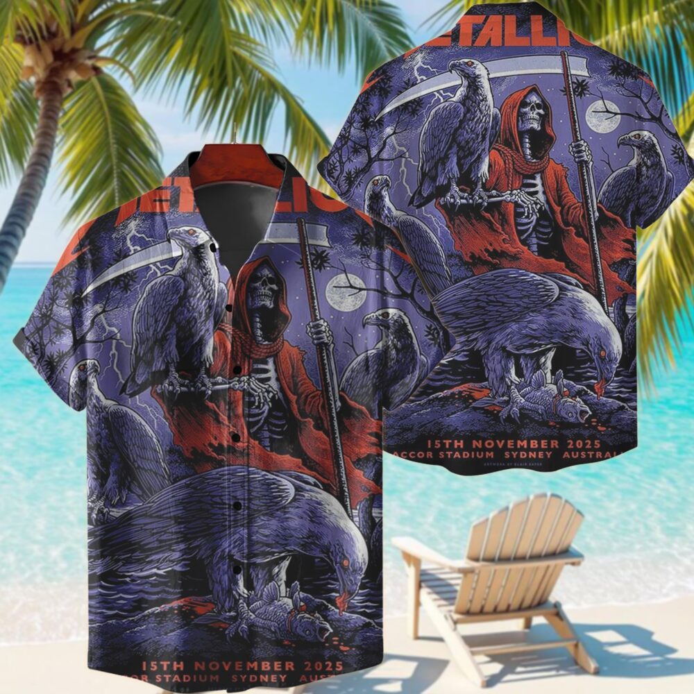 metallica sydney australia accor stadium hawaiian shirt november 15 2025 elia sabet art m72 world tour 2025 1