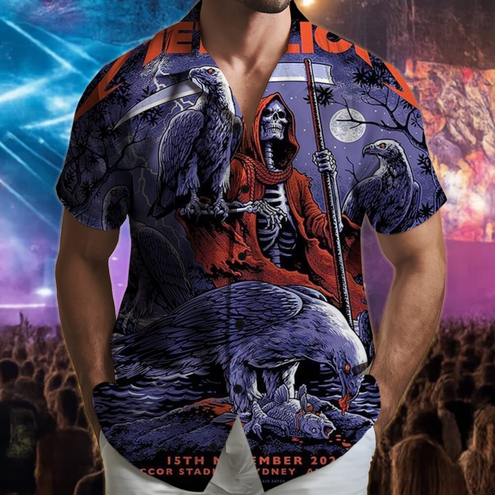 metallica sydney australia accor stadium hawaiian shirt november 15 2025 elia sabet art m72 world tour 2025 3