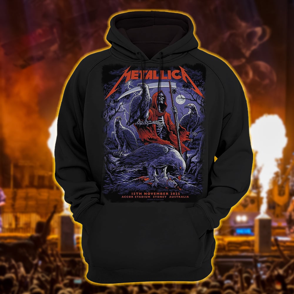 metallica sydney australia accor stadium hoodie november 15 2025 elia sabet art m72 world tour 2025