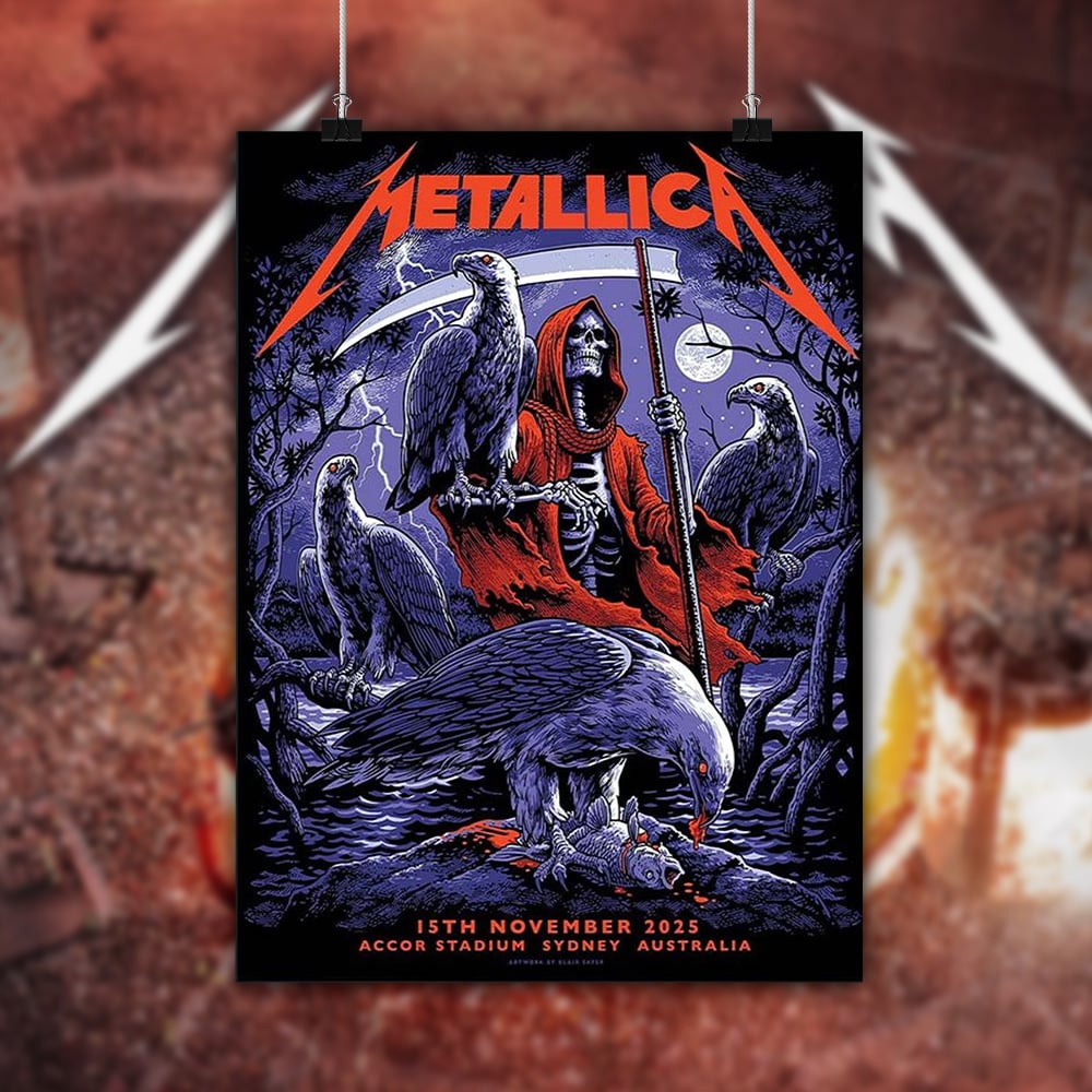 metallica sydney australia accor stadium poster canvas november 15 2025 elia sabet art m72 world tour 2025 4