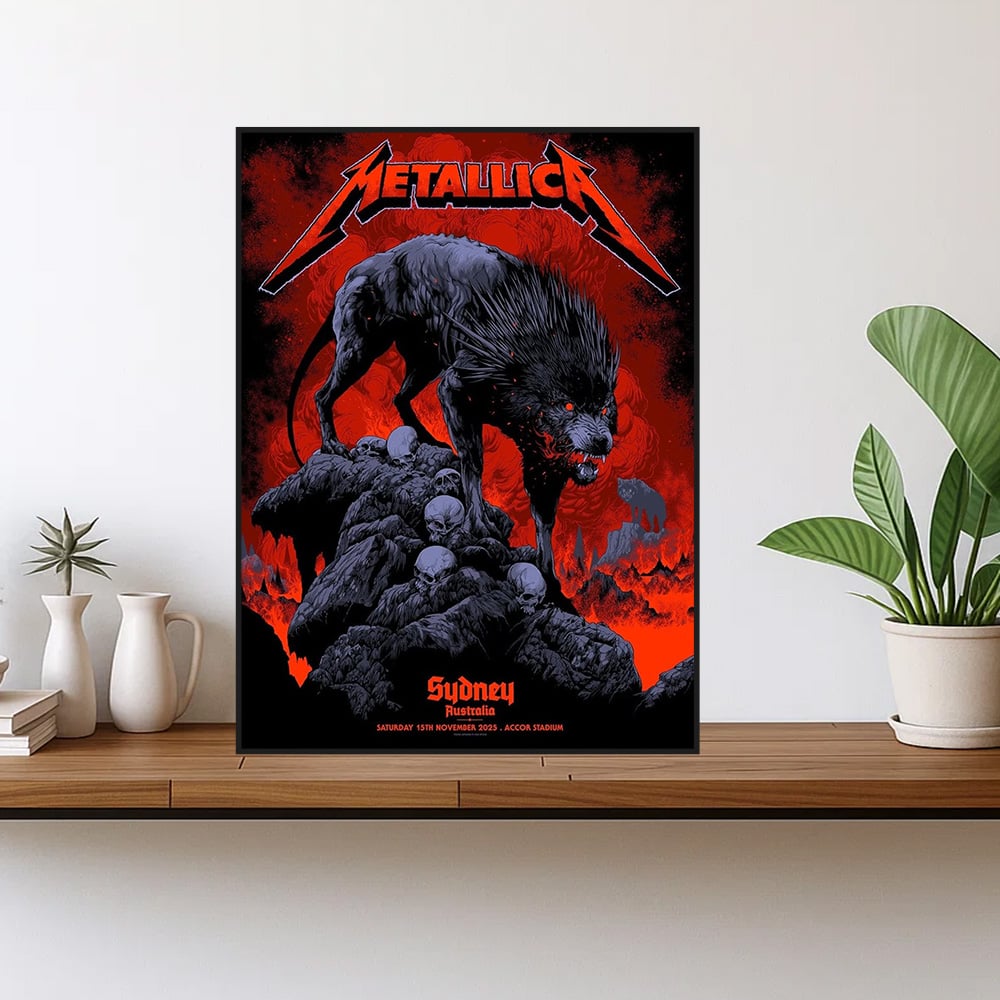 metallica sydney australia accor stadium poster november 15 2025 ken taylor art m72 world tour 2025 1