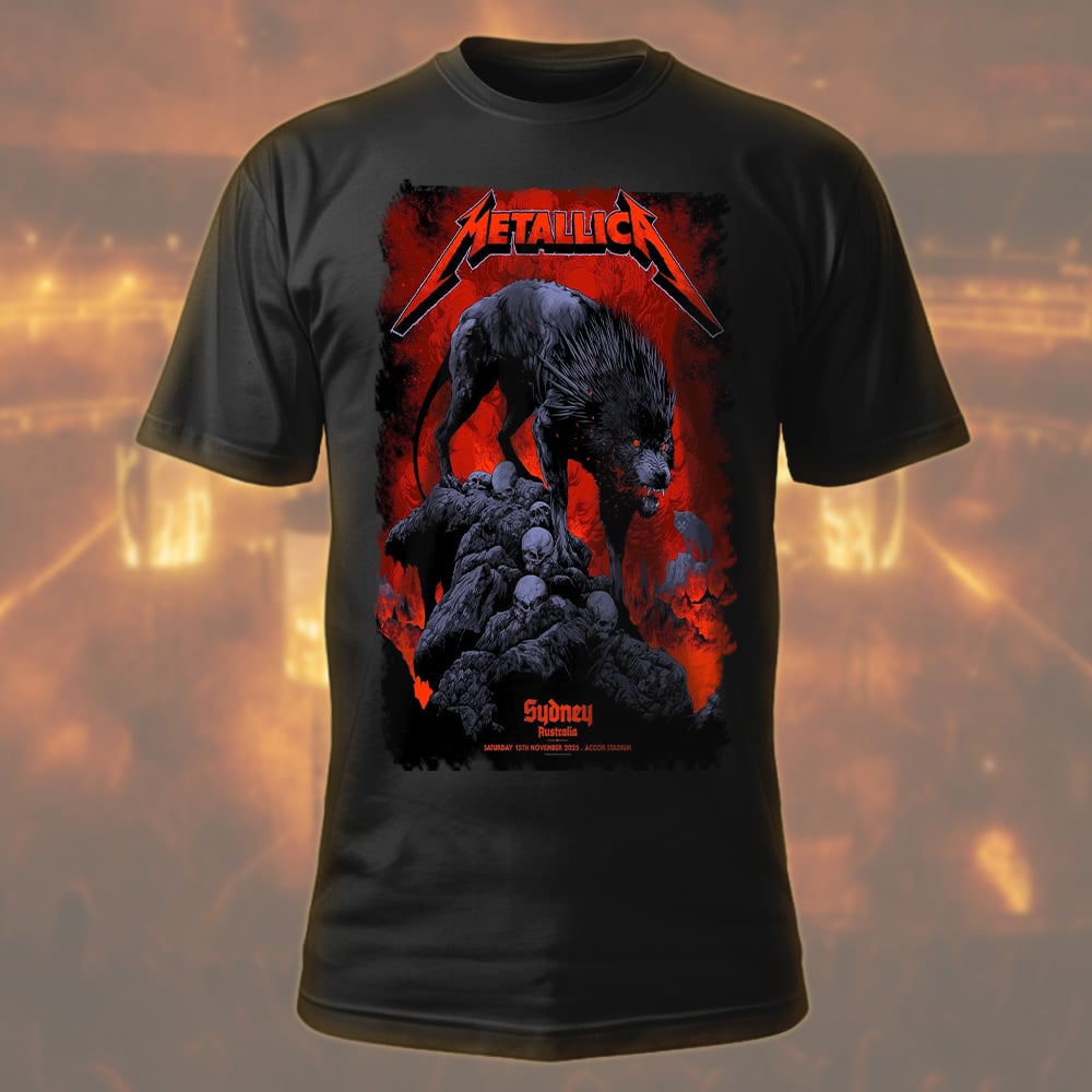 metallica sydney australia accor stadium t shirt november 15 2025 ken taylor art m72 world tour 2025 1