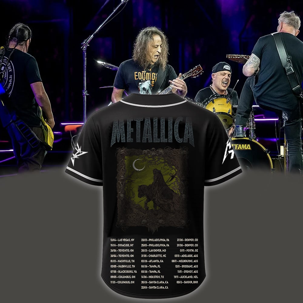 metallica the outlaw torn load album baseball jersey november 25 2025 richey beckett limited edition m72 world tour 2025 2