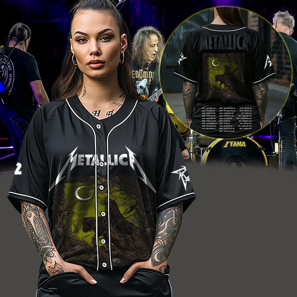metallica the outlaw torn load album baseball jersey november 25 2025 richey beckett limited edition m72 world tour 2025 3