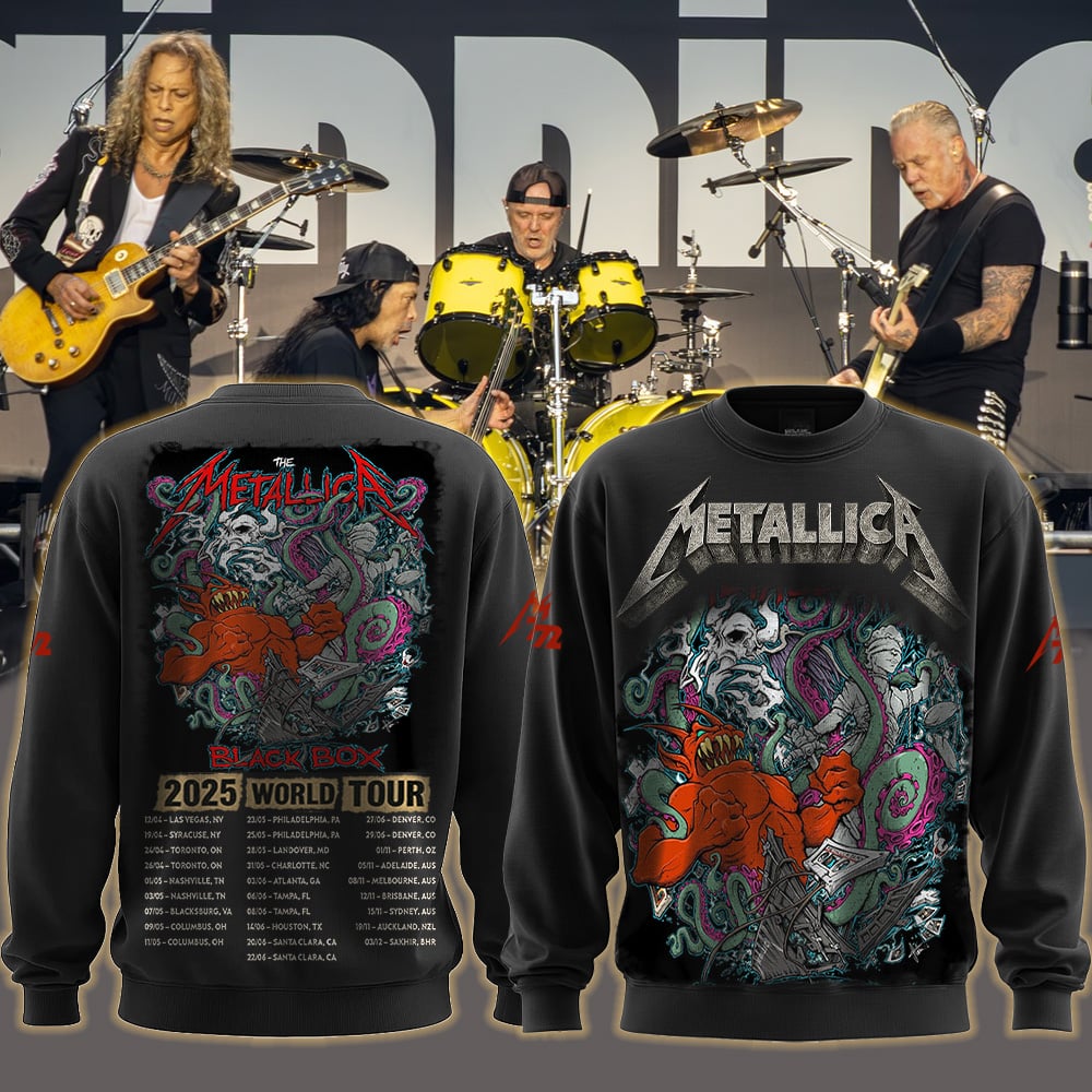 metallica x squindo explosive black box eruption inspired all over print sweater 2025 squindo art m72 world tour 2025