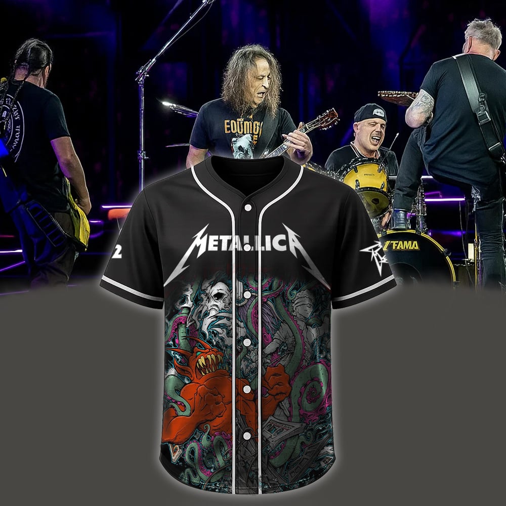 metallica x squindo explosive black box eruption inspired baseball jersey 2025 squindo art m72 world tour 2025 1