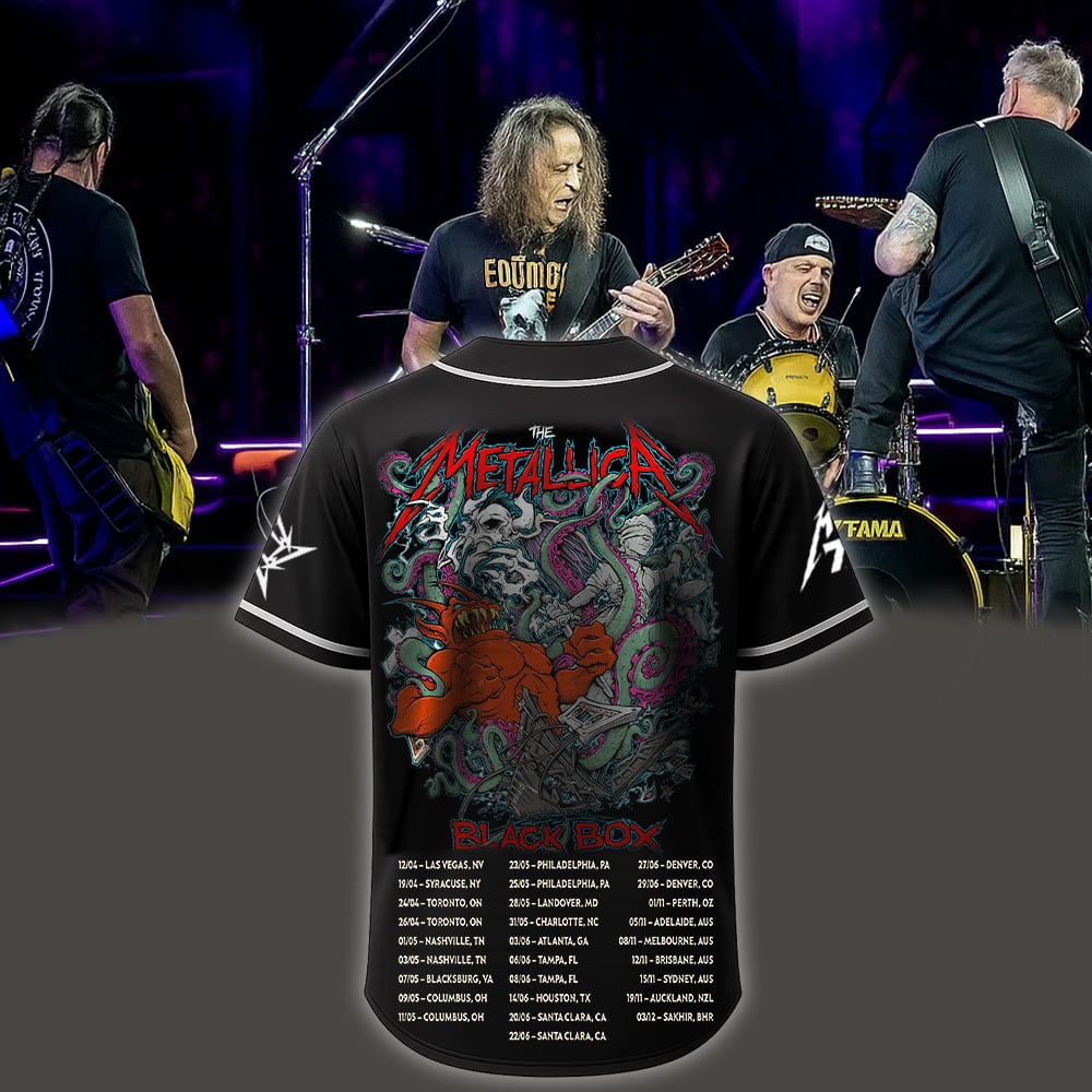 metallica x squindo explosive black box eruption inspired baseball jersey 2025 squindo art m72 world tour 2025 2