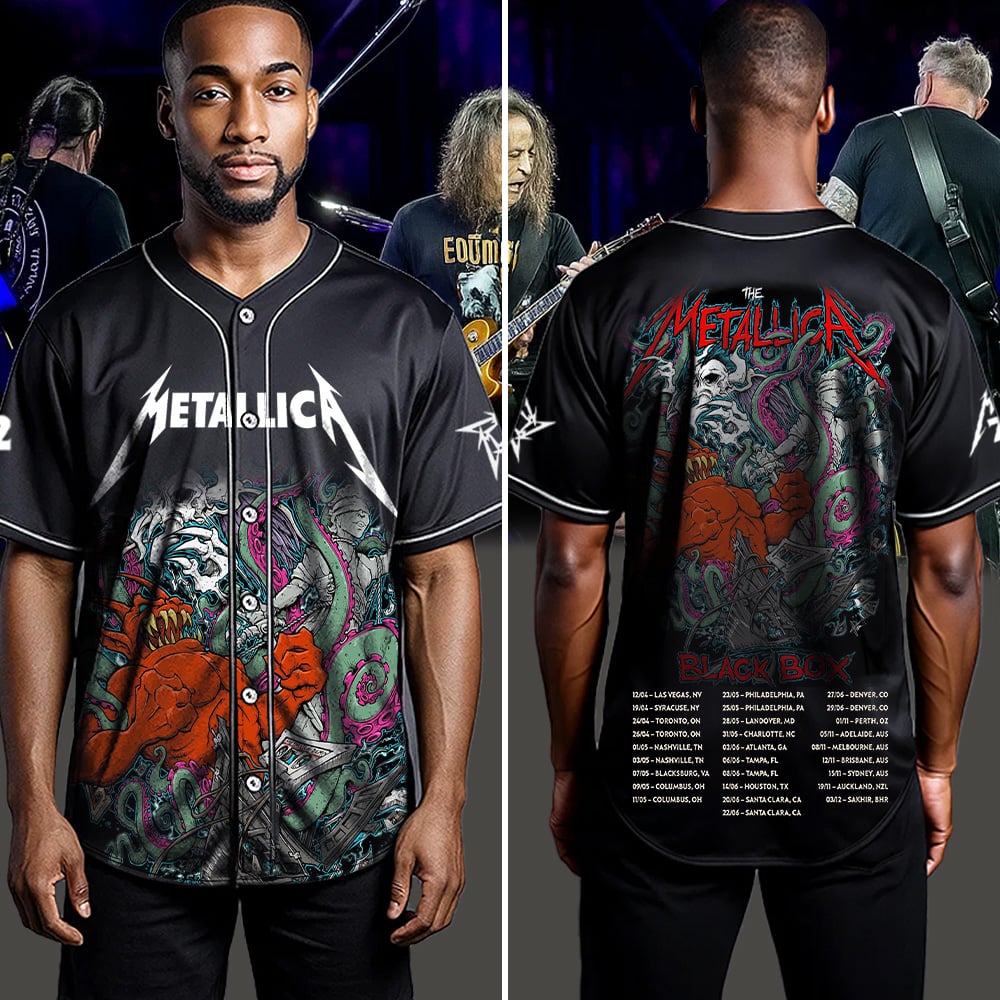 metallica x squindo explosive black box eruption inspired baseball jersey 2025 squindo art m72 world tour 2025 4
