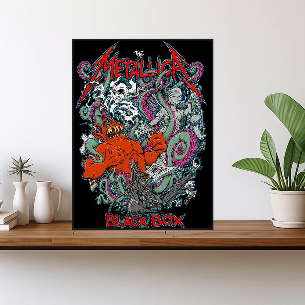 metallica x squindo explosive black box eruption inspired poster 2025 squindo art m72 world tour 2025 1