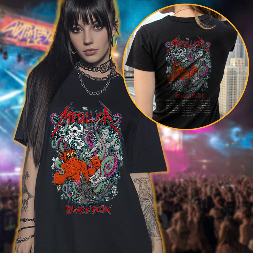 metallica x squindo explosive black box eruption inspired t shirt 2025 squindo art m72 world tour 2025 3