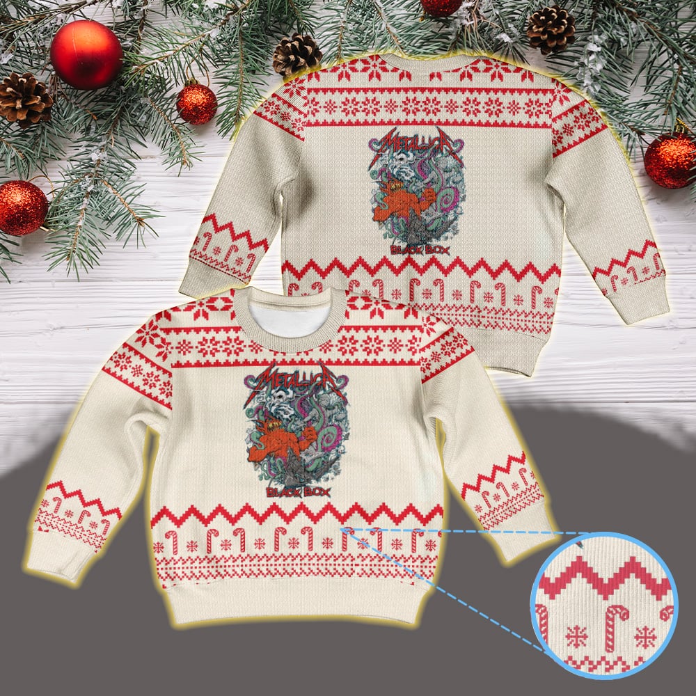 metallica x squindo explosive black box eruption inspired ugly christmas sweater 2025 squindo art m72 world tour 2025