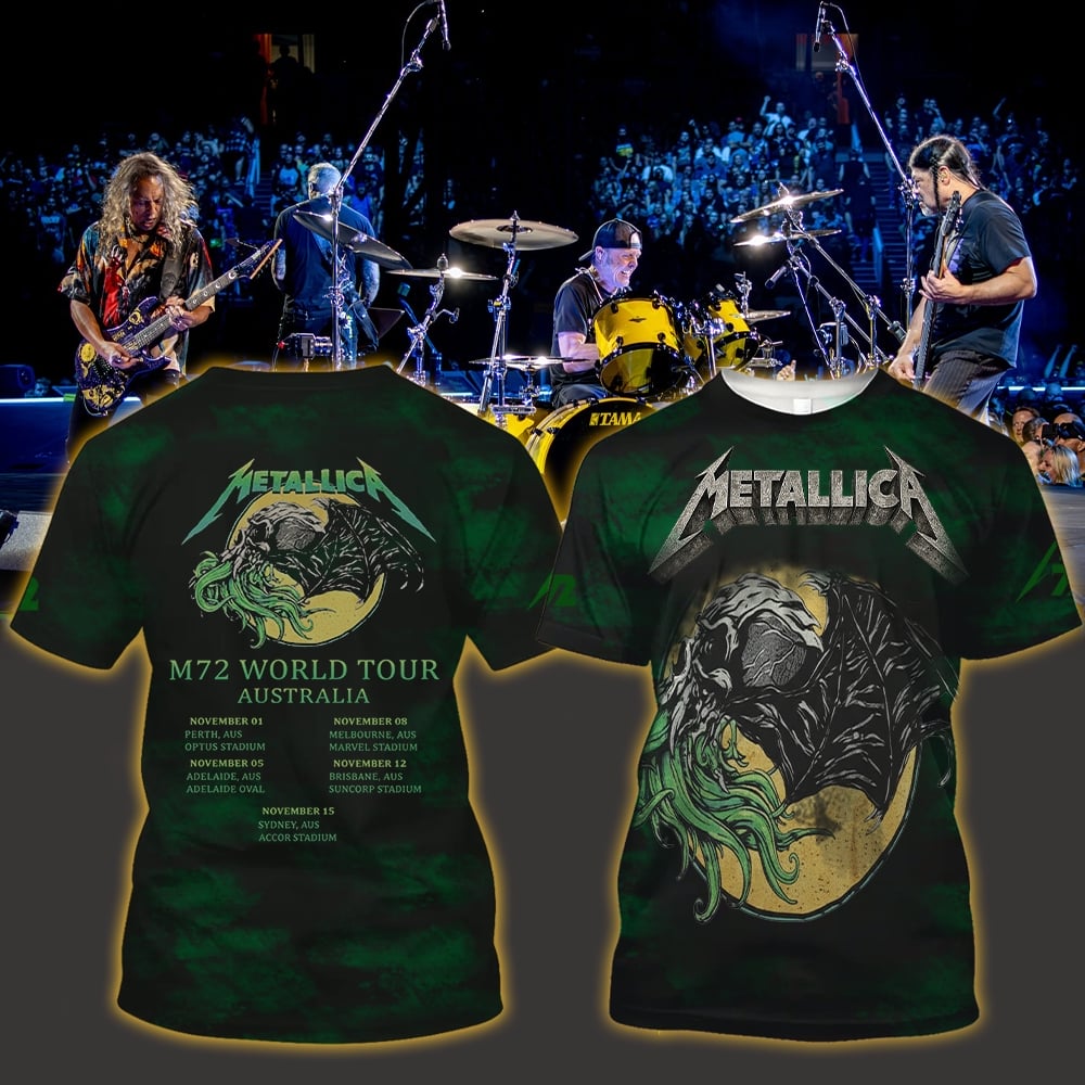 metallica m72 world tour australia all over print shirt 2025 limited edition tour art m72 world tour 2025